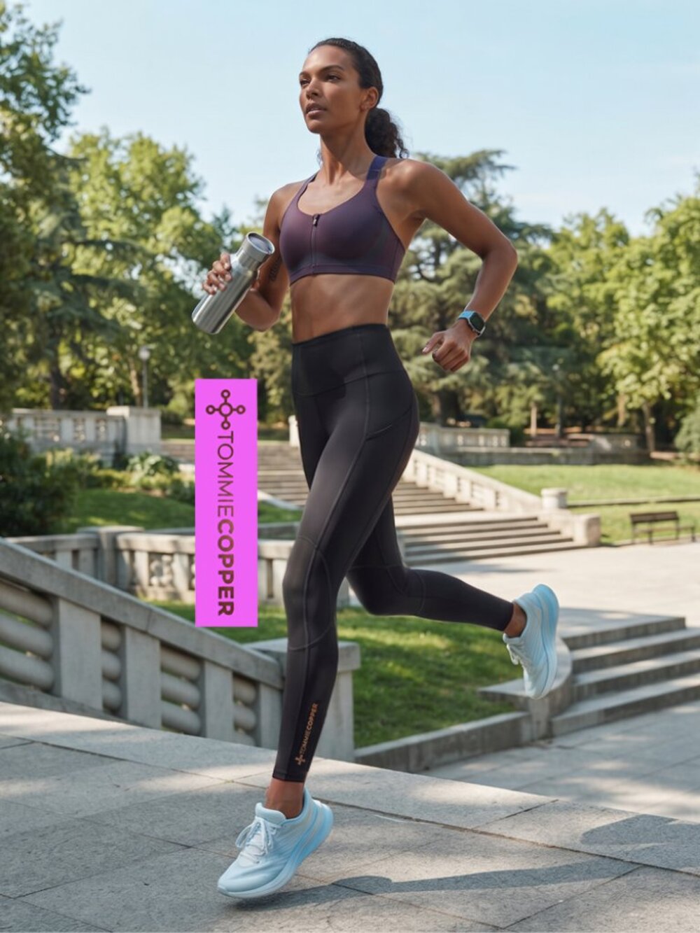 Women's Knee Support Leggings: black